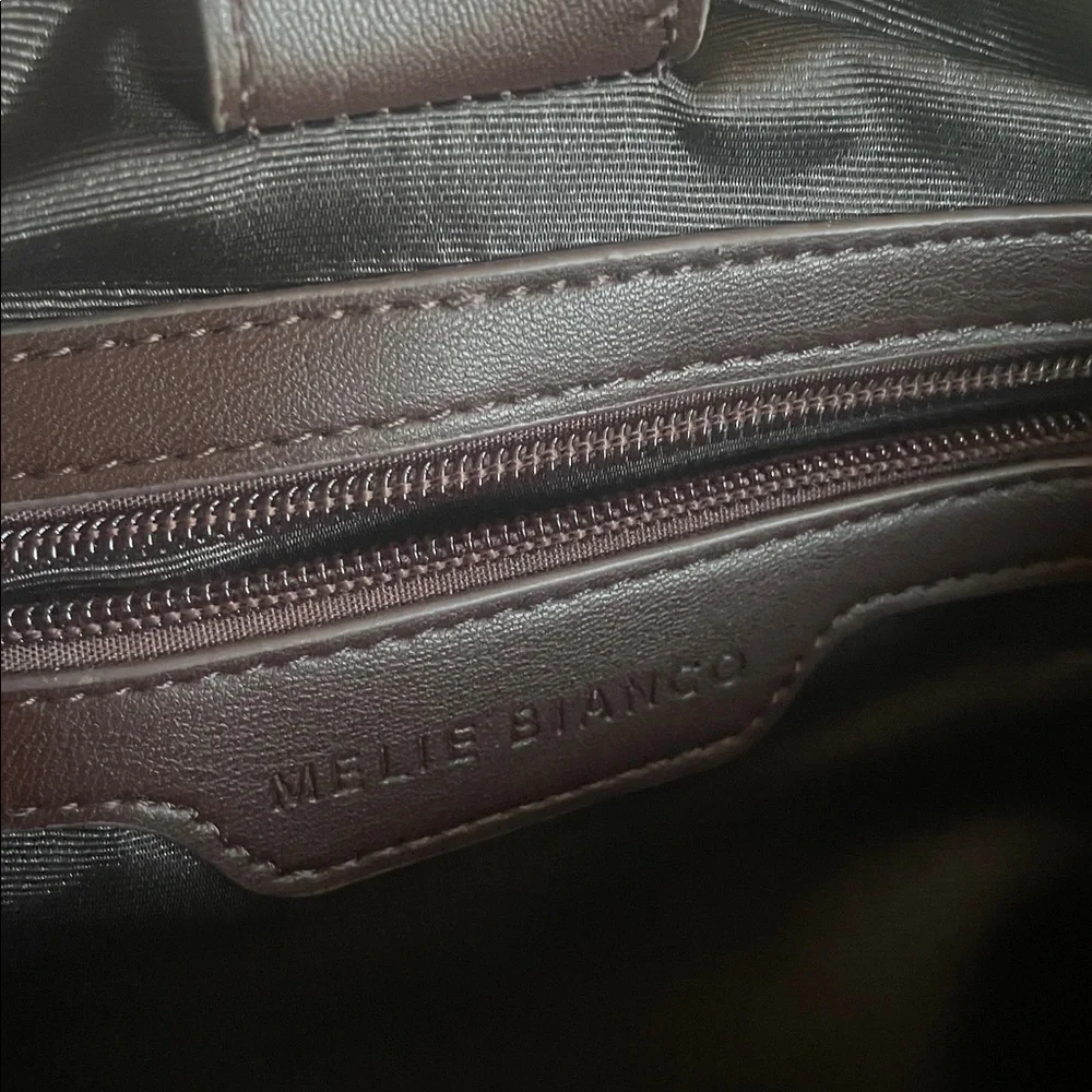 Melie Bianco large satchel: Brown Leather Woven Hobo Bag - Picture 3 of 4